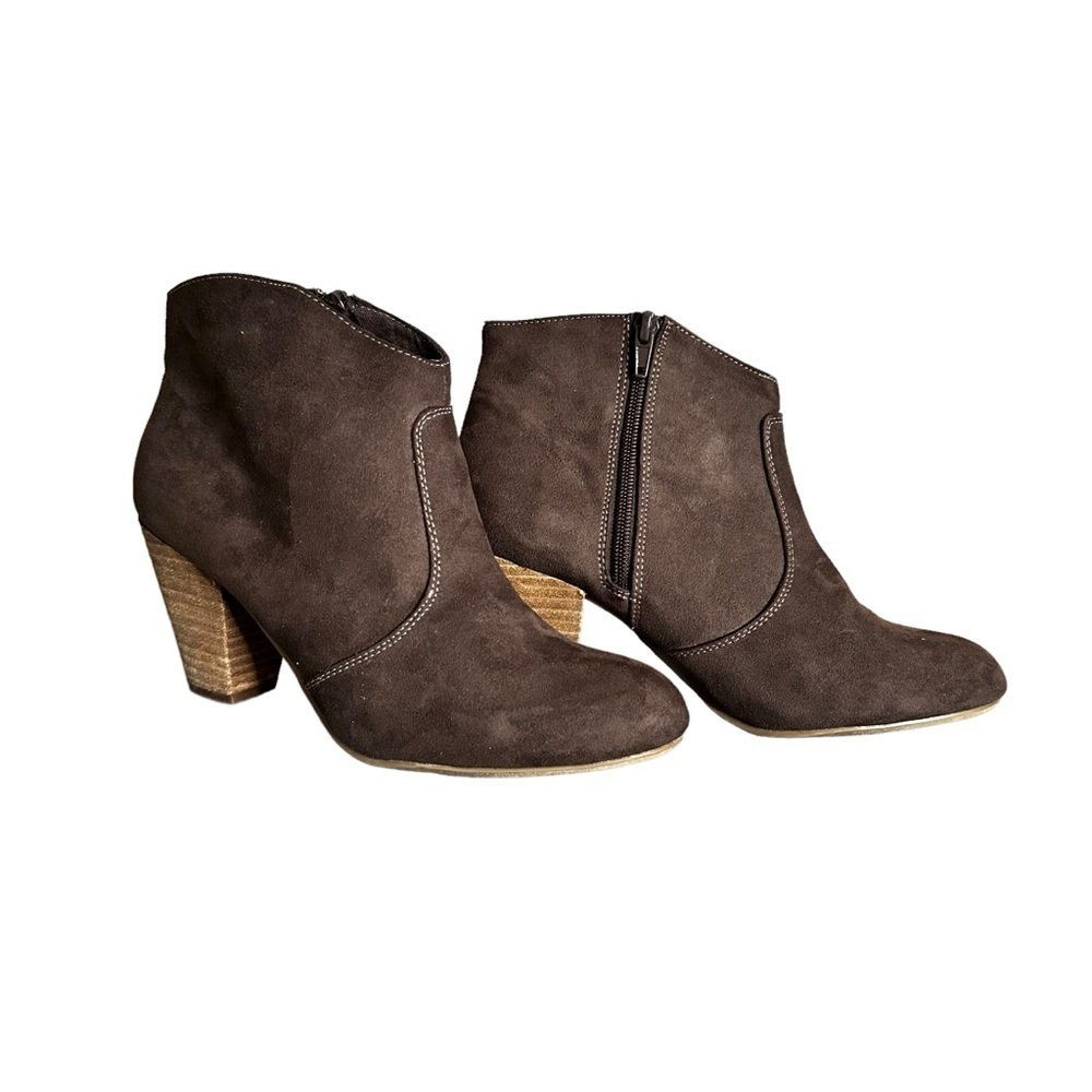 🔴 5 for $40 SALE! 
Report Western Brown Block Heel Booties with Zip Closure sz 9 - Picture 4 of 12